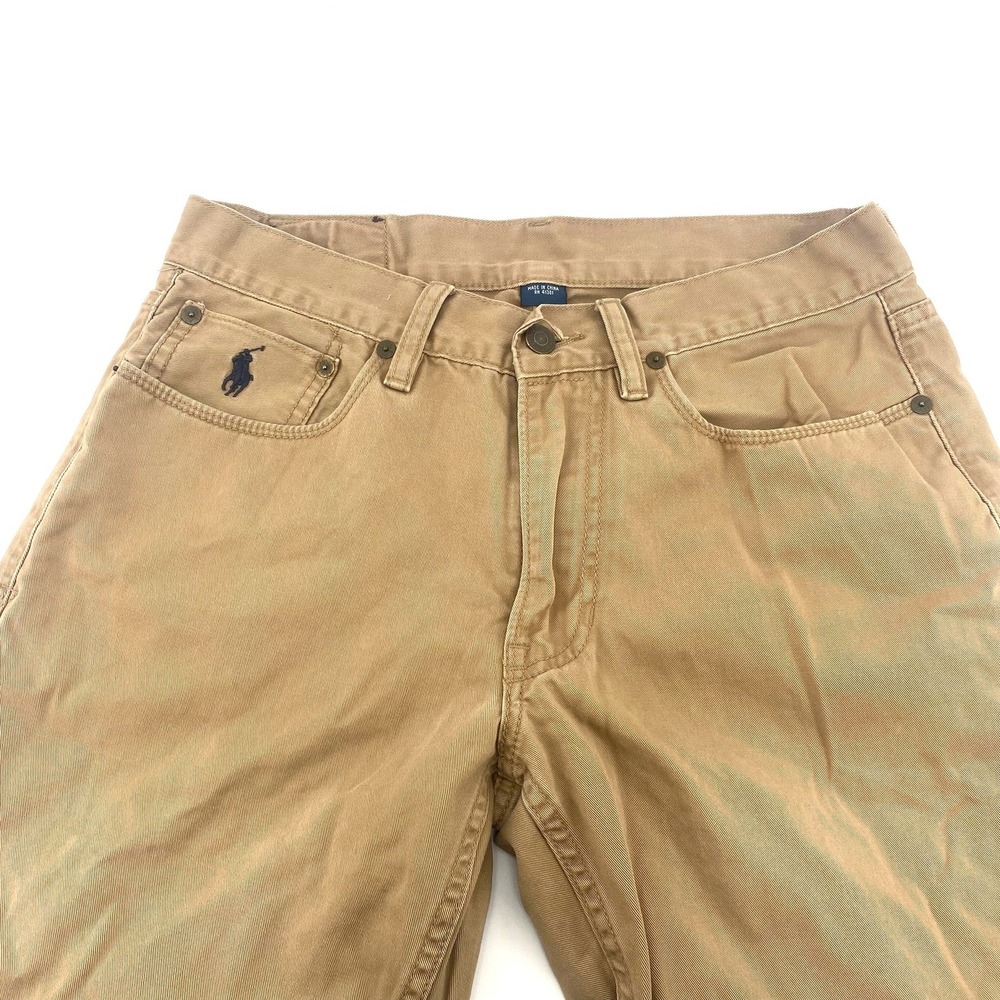 Polo Ralph Lauren Tan Khaki Chino Straight Leg 5-Pocket Pants Mens 30x30 Preppy - Picture 1 of 3